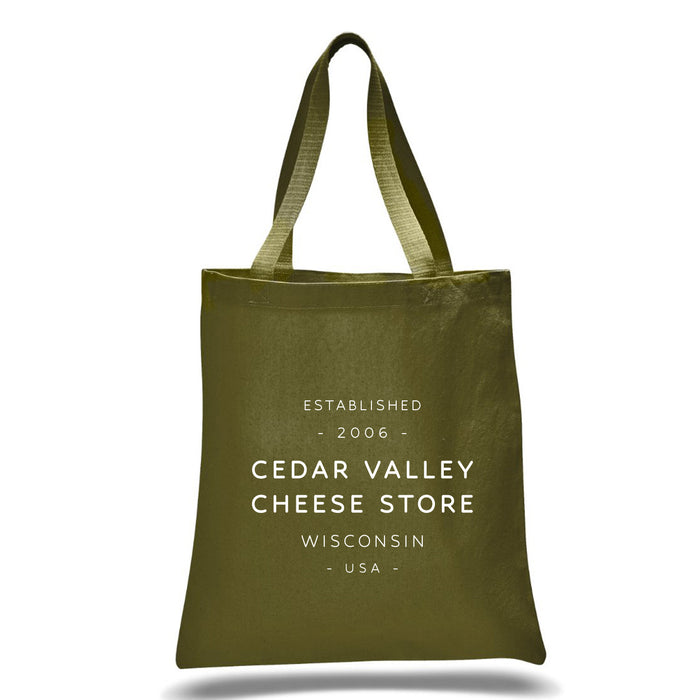 12 Oz. Colored Canvas Simple Tote Bag Printed with a Customizable TEXT COLLECTION Design