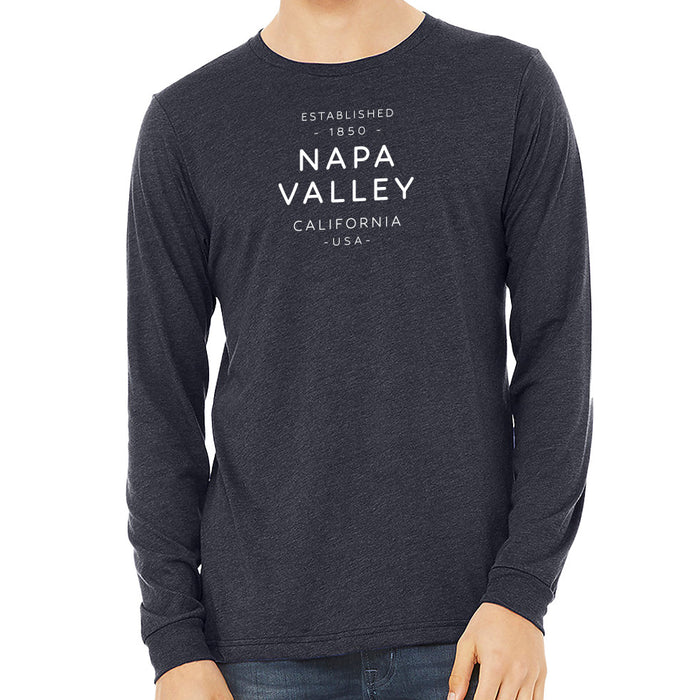 Bella + Canvas Unisex 4.2 Oz. Heather CVC Long Sleeve Tee Printed with a Customizable TEXT COLLECTION Design