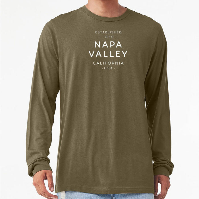 Bella + Canvas Unisex 4.2 Oz. Heather CVC Long Sleeve Tee Printed with a Customizable TEXT COLLECTION Design