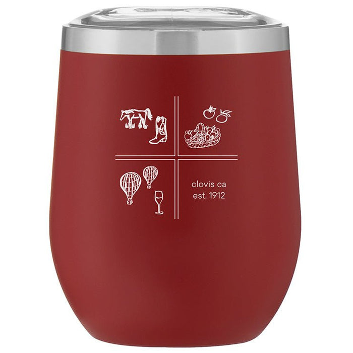 Custom Wholesale 12 Oz. Stainless Insulated Stemless Wine Cup