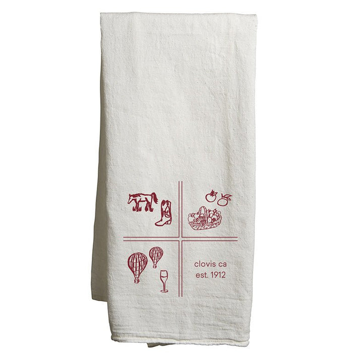 22" x 38" Flour Sack Tea Towel Printed with a Customizable SQUARES COLLECTION Design