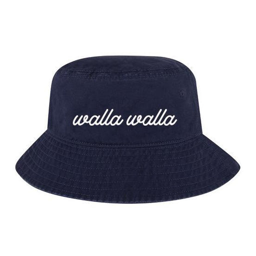 Garment Washed Cotton Twill Bucket Hat Printed with a Customizable SIMPLE SCRIPT COLLECTION Design - Mercantile 12