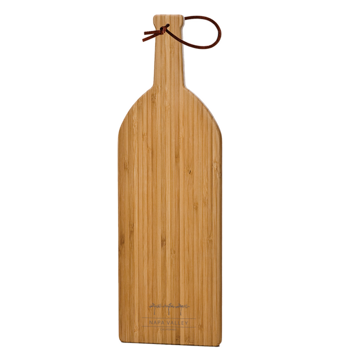 Custom Wholesale Bamboo Cutting Board, Medium with Leather Strap