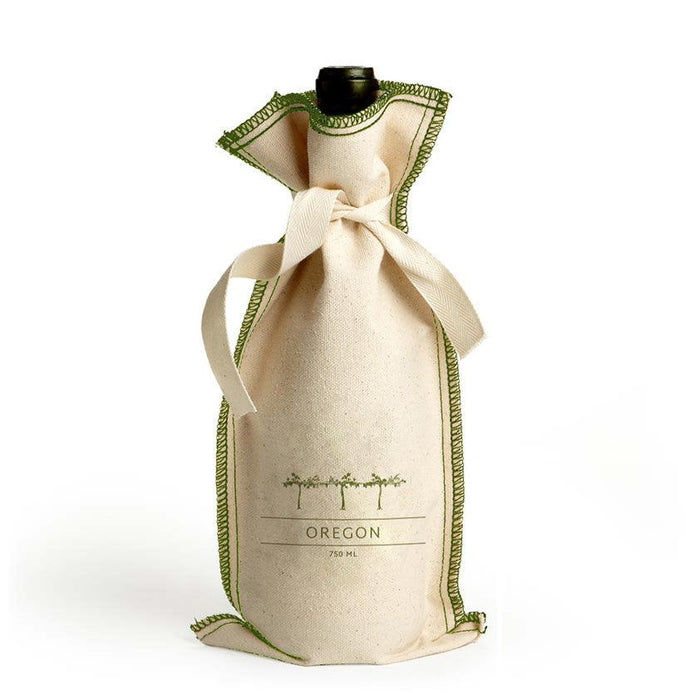 Custom Wholesale 10 Oz. Cotton Overstitch Wine Gift Bag