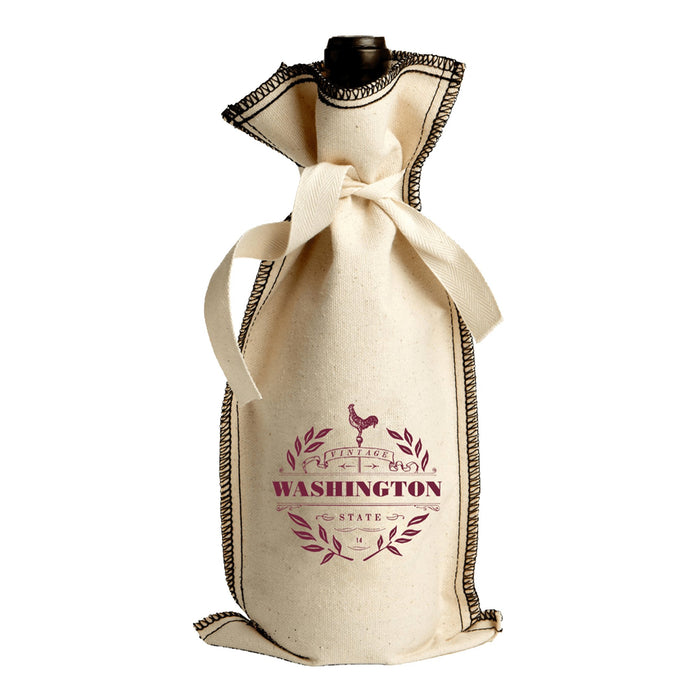Custom Wholesale 10 Oz. Cotton Overstitch Wine Gift Bag