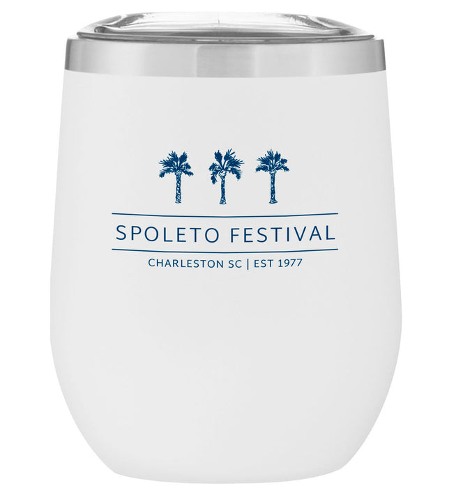 Custom Wholesale 12 Oz. Stainless Insulated Stemless Wine Cup Printed in VISTA COLLECTION Design