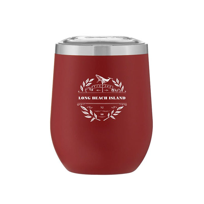 Custom Wholesale 12 Oz. Stainless Insulated Stemless Wine Cup Printed in VINTAGE COLLECTION Design