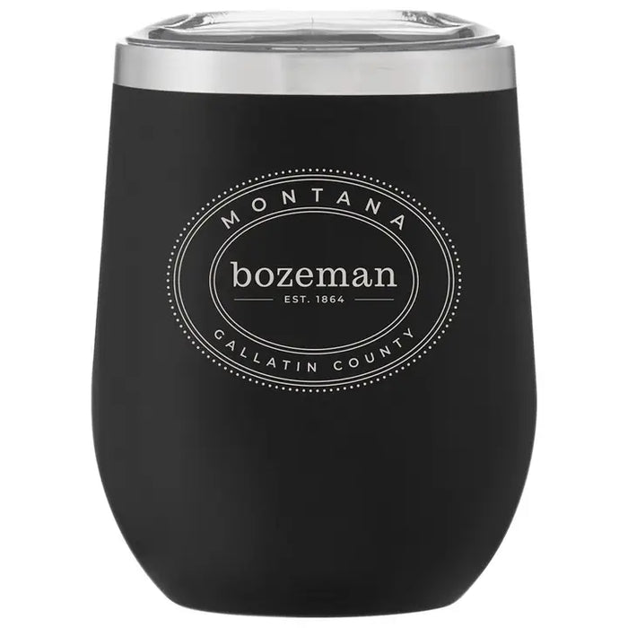 12 Oz. Stainless Insulated Stemless Wine Cup Printed with a Customizable OVAL COLLECTION Design