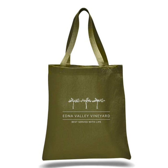 12 Oz. Colored Canvas Simple Tote Bag Printed with a Customizable VISTA COLLECTION Design