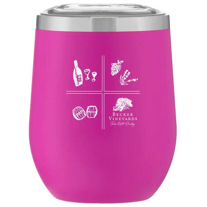 Custom SQUARES 12 Oz. Insulated Stemless Wine Cup
