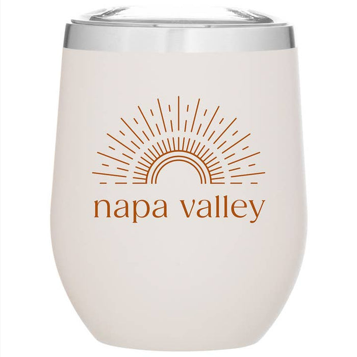 12 Oz. Stainless Insulated Stemless Wine Cup Printed with a Customizable SUNSHINE COLLECTION Design