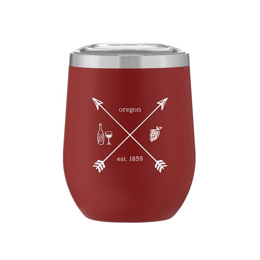 Stemless Stainless Steel Powder Coated Wine Cup Oregon Arrows - Mercantile 12
