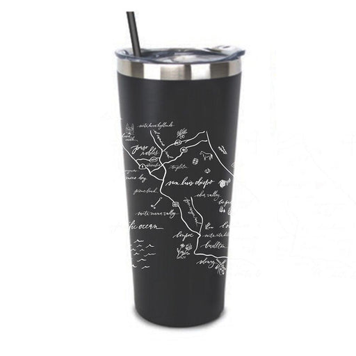 Stainless Steel Tumbler Central Coast Calligraphy Map - Mercantile 12