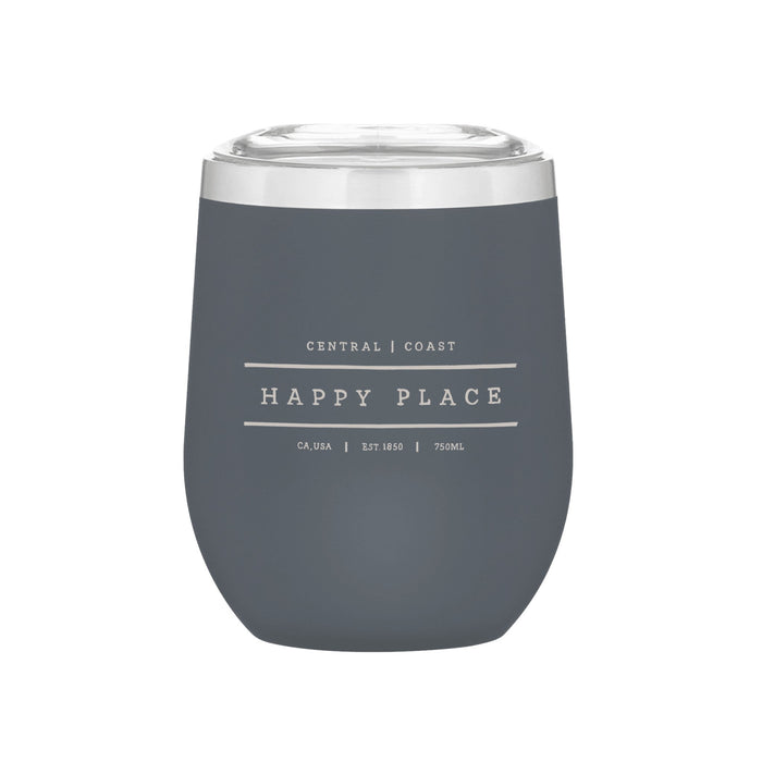 Stemless Stainless Steel Powder Coated Wine Cup Central Coast Happy Place - Mercantile 12