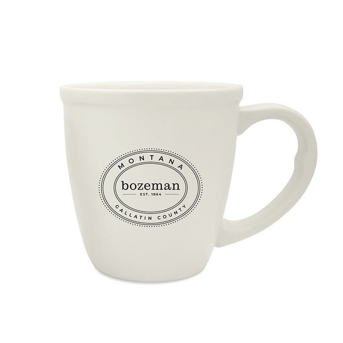 14 Oz. Ceramic White Morning Mug Printed with a Customizable OVAL COLLECTION Design