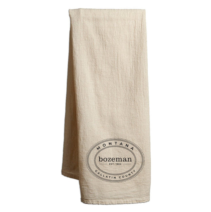 22" x 38" Flour Sack White Tea Towels Printed with a Customizable OVAL COLLECTION Design