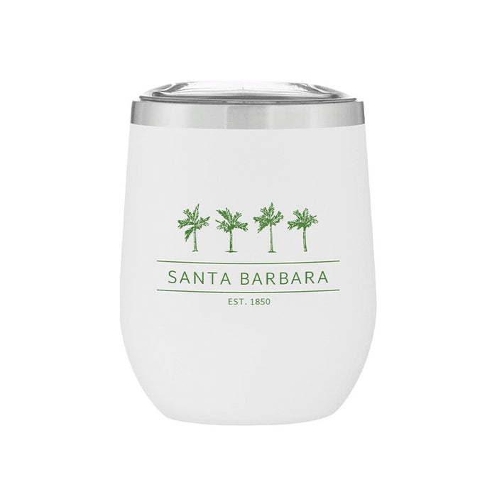 Stemless Stainless Steel Powder Coated Wine Cup Santa Barbara Palms - Mercantile 12