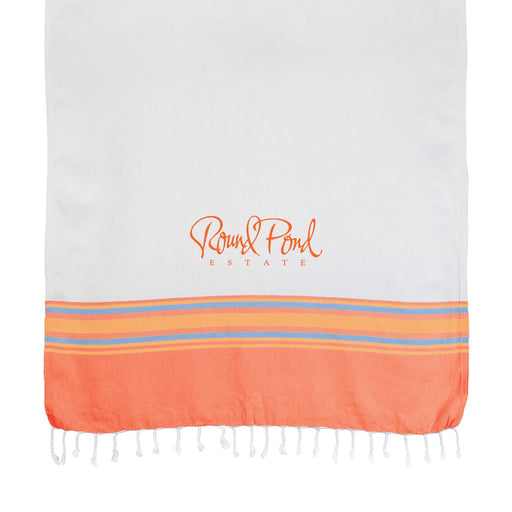 Outdoor Turkish Peshtemal Towel & Wrap Fringe Orange/Teal - Mercantile 12