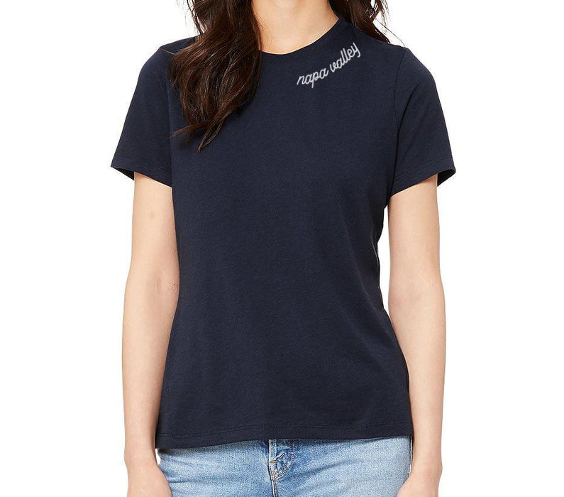 Napa Valley Simple Script Navy Ladies Relaxed Tri Blend - Mercantile 12