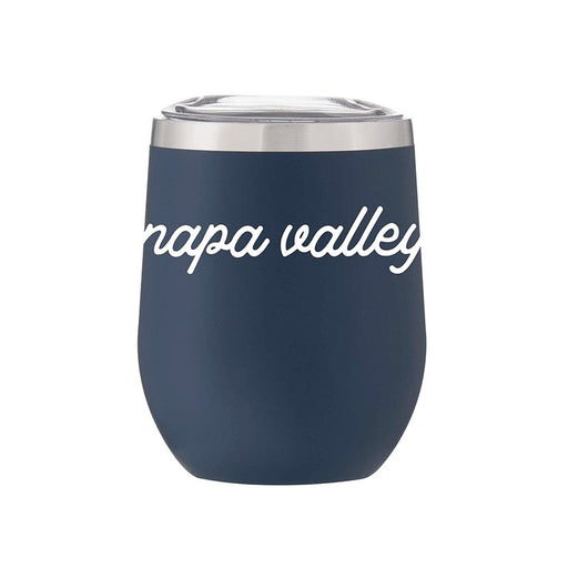 Stemless Stainless Steel Powder Coated Wine Cup Napa Valley Simple Script - Mercantile 12