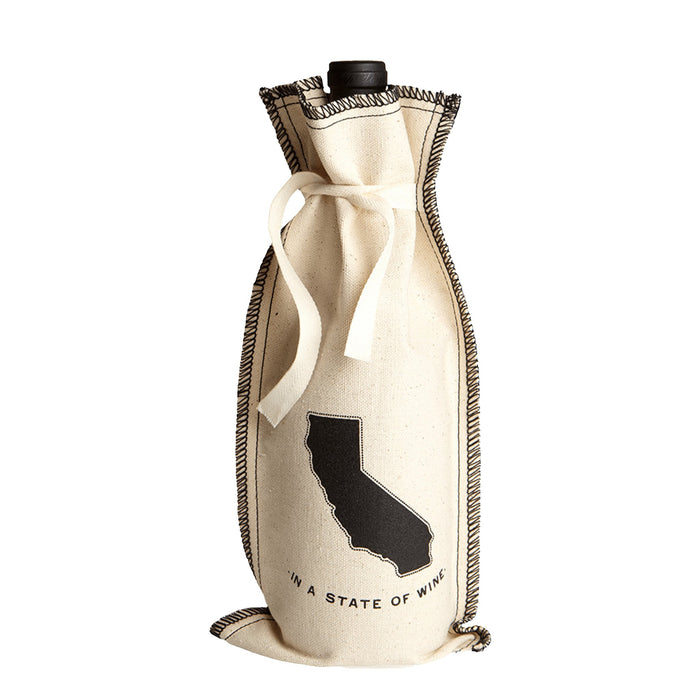 Cotton Tie Coverstitch Wine Gift Bag California State of Wine - Mercantile 12
