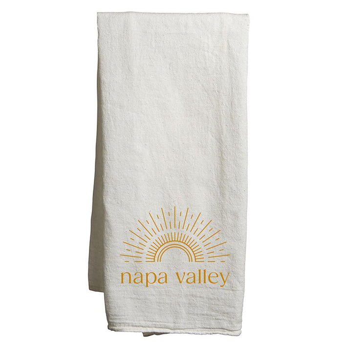 22" x 38" Flour Sack White Tea Towels Printed with a Customizable SUNSHINE COLLECTION Design