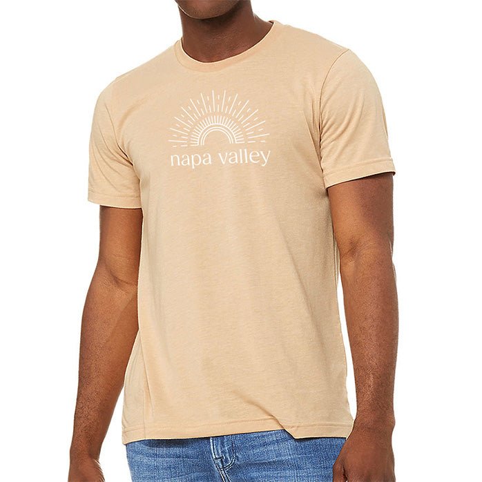 Bella + Canvas Unisex 4.2 Oz Heathered Polycotton Short Sleeve Tee Printed with a Customizable SUNSHINE COLLECTION Design