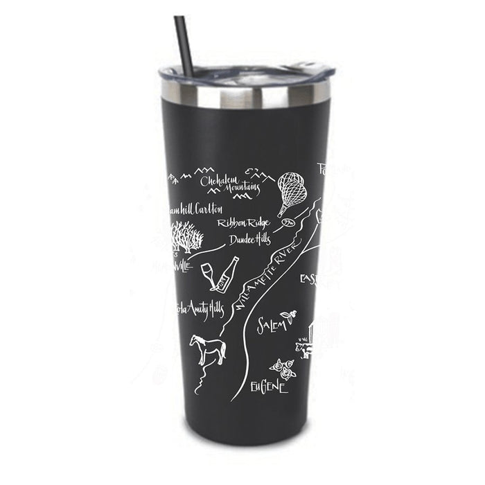 Stainless Steel Tumbler Customize Calligraphy Map Design - Mercantile 12