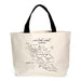 Heavyweight Natural Cotton Tote with Black Handles Central Coast Calligraphy Map - Mercantile 12