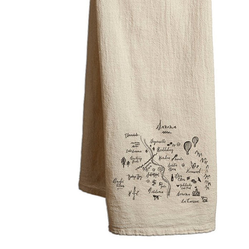 Tea Towel Sonoma Calligraphy Map - Mercantile 12