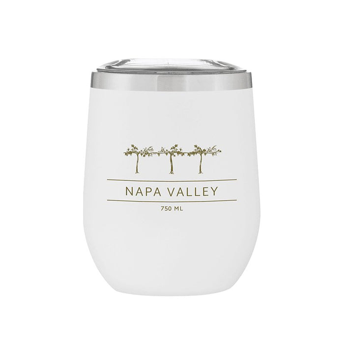 Stemless Stainless Steel Powder Coated Wine Cup Napa Valley Vines - Mercantile 12