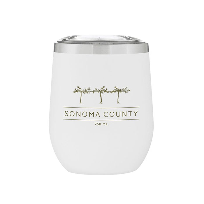 Stemless Stainless Steel Powder Coated Wine Cup Sonoma County Vines - Mercantile 12