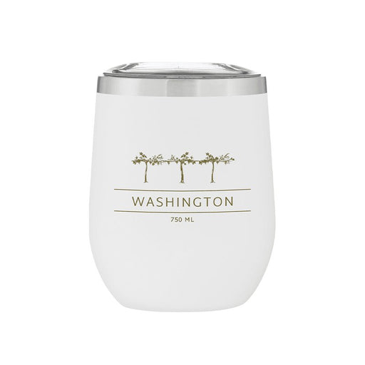 Stemless Stainless Steel Powder Coated Wine Cup Washington Vines - Mercantile 12